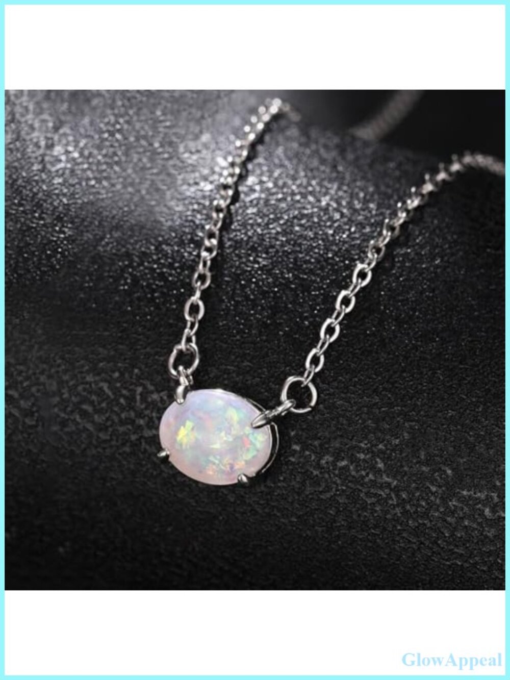 Dainty Imitation Opal Pendant Necklace for Women Engagement Jewelry